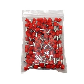 Wire End Ferrules Partially Insulated Red 10 mm² x 12 mm Length Resealable Pack of 150