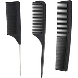 3 piezas peine de peinado profesional peine de cola de fibra de carbono antiestático para peluquería herramientas de peluquería accesorios(01)