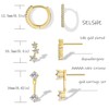SELSHE Gold Earrings for Women,Dainty Stud Earrings 14k Gold Plated