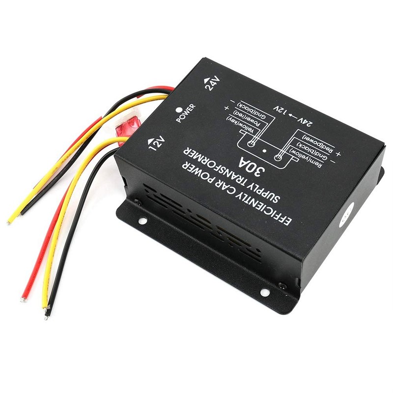 Gorgeri 24V To 12V Car Power Transformer, Aluminum Alloy 30A