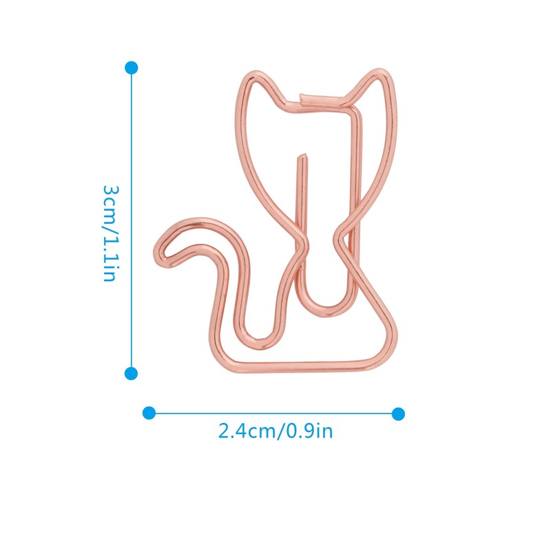 Meliyya Pack of 30 Paper Clips Cartoon Cat Motif Metal