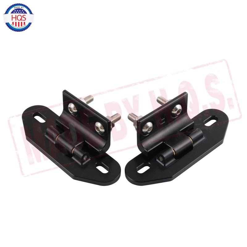 HQS Black Pair Billet Aluminum Rear Hatch Hinges For 1982-1992