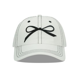 Croogo Bow-Tie Baseball Cap for Women Cotton Summer Dad Hat Cute Y2k Hat with Bow for Hiking Travel,White-BSAC2529