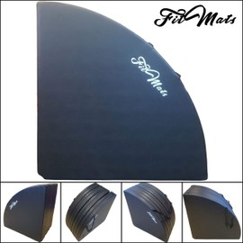 FitMats Circular Multi-Use Skid Proof Portable Dance Pole Crash Mat. 6 Foot Wide Pink/Black Exercise and Yoga Safety Cushion w/EPE Foam Padding & Pleather Covering for Superior Protection. (Black, 2 inch)