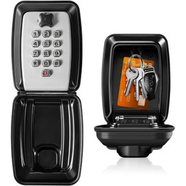 Nestling Outdoor Security Key Lock Box, Sturdy Waterproof Wall Mount Key Lock Box with 12 Digit Code, Large Capacity Key Lock Box for Home, Office, Factory, Garage, Warehouse