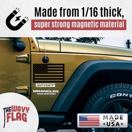 The Wavy Flag - American Flag Magnet - 12 x 7 Magnetic Flag for Cars and Trucks - 1 Pack (Forward) - Proudly Made in The USA - Super Strong American Flag Decal - Magnetic American Flag for Vehicles