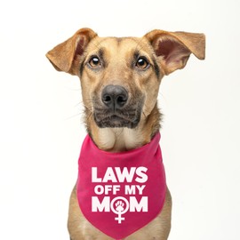 Laws Off My Mom Dog Bandana | 100% Cotton Adjustable Triangle | Made in USA | Women's History Month | Feminist | Female Rights | Royal One Size (813)