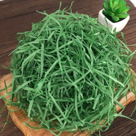 LKQBBSZ Crinkle Cut Paper Shred Filler for Gift Wrapping Easter Gift Box Filling Basket Filler Recyclable DIY Craft Confetti Grass for Valentine's Day (Dark green)