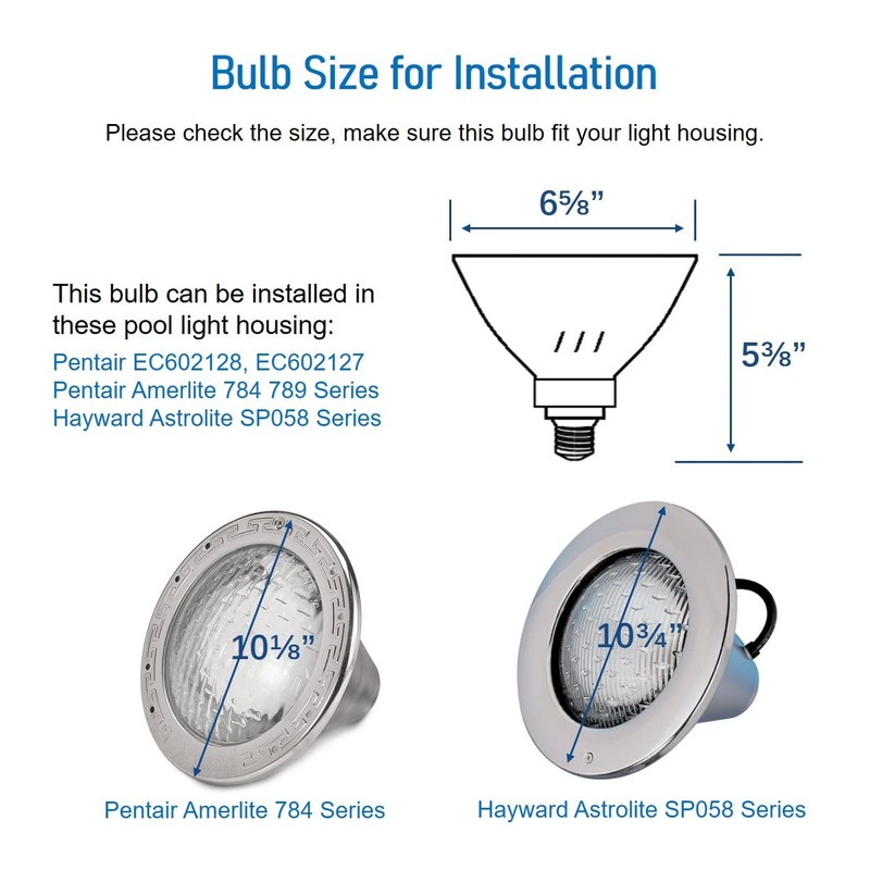 LED Pool Light Bulb for inground Pool - 120V 40W