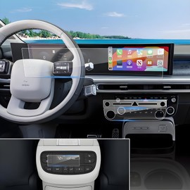 Coleya (Double Set) 2026 Ioniq 9 Screen Protector for Hyundai Ioniq 9 Displays (Dual 12.3Inch+Front&Rear Climate Control) (S/SE/SEL/Limited/Calligraphy), 2026 Ioniq 9 Accessories High Clarity