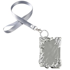 YFaith Card Protective Case, Specially Shaped ID Sleeves, Galvanised Plastic Card Holder with Strap, with Key Ring and Lanyard, for Photos, Idol Cards, Postcards