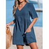 CUPSHE Women's Jumpsuits V-Neck Wide Leg Romper Short Sleeves Overall