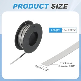 sourcing map Nichrome Flat Heater Wire 32.5ft(10m) x0.2mmx3mm High Temp Wire for Heating Elements, DIY Crafts, Black and Silver