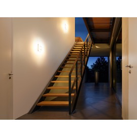 Steinel LED indoor lamp RS LED M1 V2 stainless steel 9.5 W LED Wall lamp, 560 lm, 360 ° motion sensor, Max 8 m range