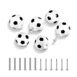 JJWNMLL 6 Pieces Sports Theme Decor Handles Football Chest of Drawers Knobs Football Drawer Knobs Furniture Decoration Pulls Handles for Dresser Cupboard Wardrobe Cupboard for Children and Sports