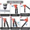 HAUTMEC 4-in-1 Rivet Gun,8" One-Handed Riveter with 4 Tool-Free Interchangeable