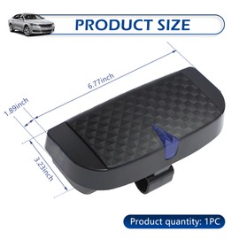 Titgoes Car Sun Visor Sunglasses Case, 6.7" x 3.2" Auto Sunglass Holder Glasses Storage Hard Case, Plastic Eyeglasses Holder Protective Box Clip, Universal for Most Cars (Black)