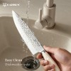 14PCS Hammer Forging Chef Steak Santoku Fruit Knives Set Sharp