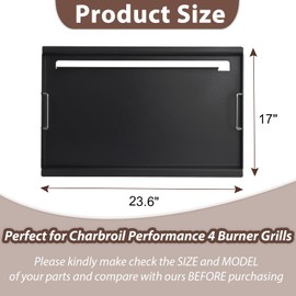 BMMXBI Griddle Insert for Charbroil Performance Gas Grill 4 Burner, Flat Top Griddle for Char-broil 463354021 463365021 463365522 463366022 Replacement Parts for G426-0004-W1 G426-0005-W1 Grates