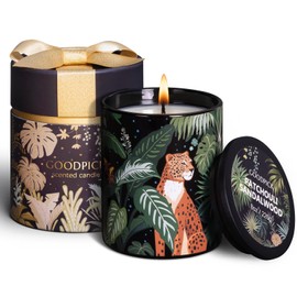 Goodpick Patchouli Sandalwood Candles for Home Scented, Christmas Holiday Candle Gifts for Women Luxury Candle with Gift Box Winter Candle Soy Candles Birthday Candle Aromatherapy Candles for Mom