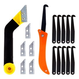 17 Pcs Pro Grout Removal Repair Tool, Grout Rake with 5 Replacement, Tile Grout Hand Saw Angled with 10 Replacement, Scraping Rake Tool for Tile Cleaning