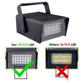 Mini Strobe Light, 32Led White Strobe Lights, Disco Light Strobe Strobe Light for Strobe Light Party