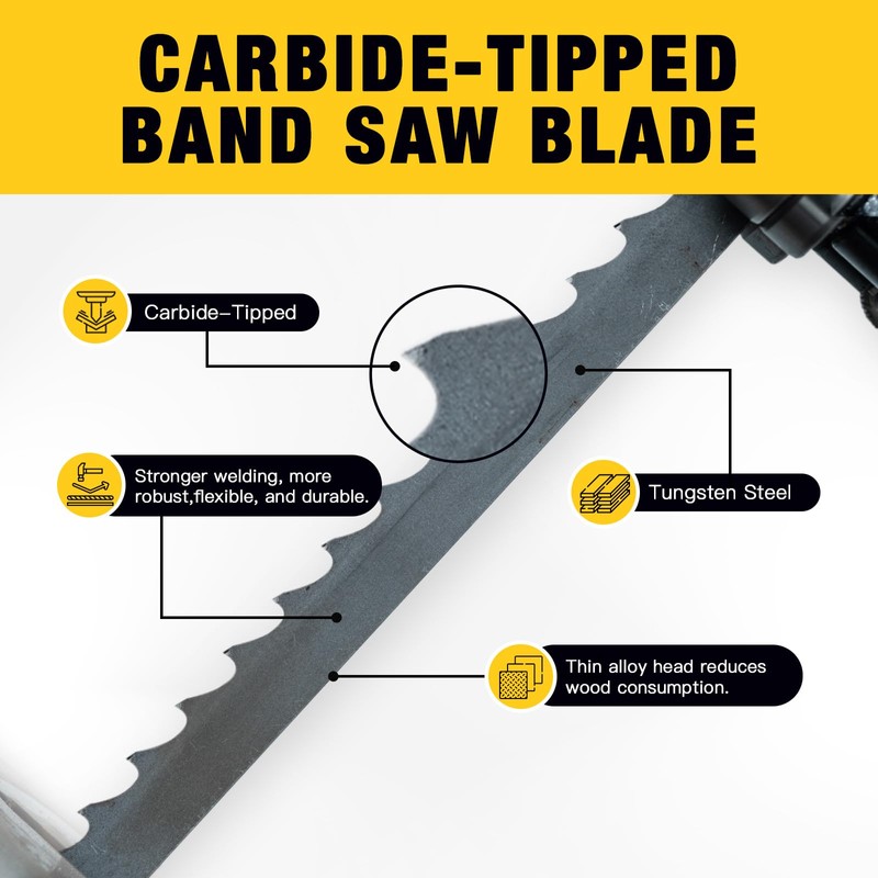 Dark Stone DS23427 Carbide-Tipped Band Saw Blade 111 Inch x