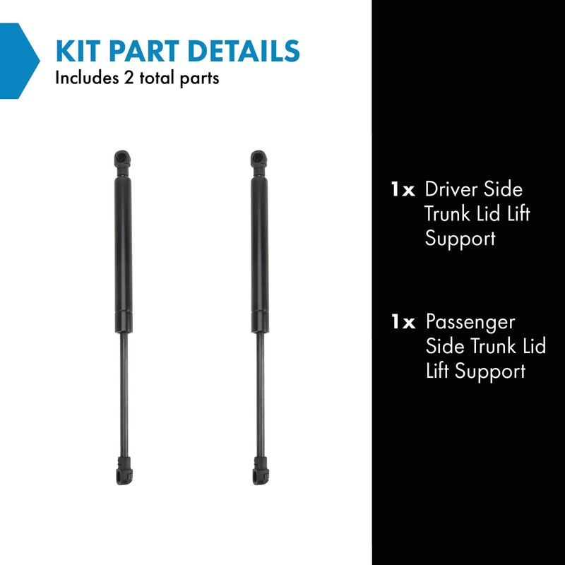 TRQ Driver & Passenger Side Trunk Lid Lift Support Shock