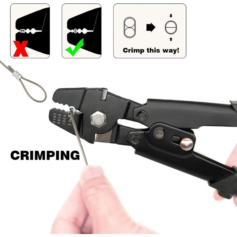 Sanuke Wire Rope Crimp Kit, 328ft 1/16 Inch Wire Rope