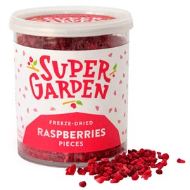 Super Garden Freeze Dried Raspberries | Crunchy Raspberry Pieces for Snacking, Topping, or Baking | Sugar Free Freeze Dried Fruit | Delicious, Healthy Freeze Dried Berries Snack for Kids | 1.31oz