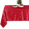 Tegeme Christmas Snowflake Tablecloth Metallic Jacquard Rectangle Tablecloth Polyester Fabric