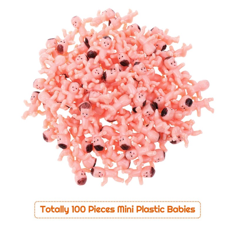 selizo 100pcs Tiny Plastic Mini Babies for Baby Shower Games