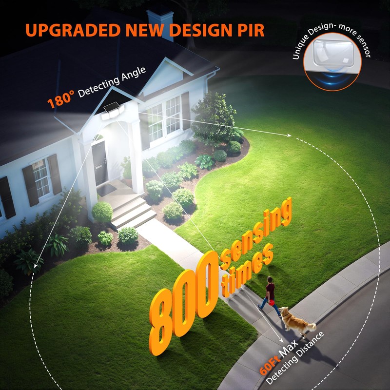 WdtPro Solar Lights Outdoor Motion Sensor, 3500LM Bright Solar Flood