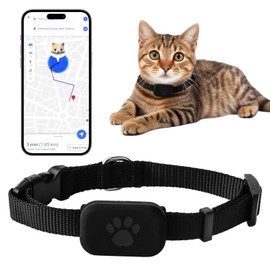Cat Tracker, GPS Tracker Collar for Small Cats, Pet Recorder for Cats with No Monthly Fees, Waterproof Logger GPS Collar for Pets, Portable Anti Lost for Apple Find Function (Ios Only), 1 Pack