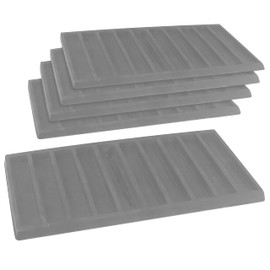 Novel Box 5 Pack 10-Slot Gray Liner Jewelry Storage Tray Inserts 14.75x8.25x1 Inches - Jewelry Organizer Pad for Drawers & Store Displays - Jewelry Display Pads for Necklaces Bracelets & Chains
