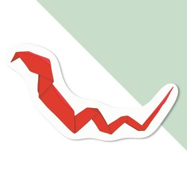 4 x Small 50mm 'Origami Snake' Permanent Sticker Decals for Cars/Windows/Bins/Walls etc (DW00138548)