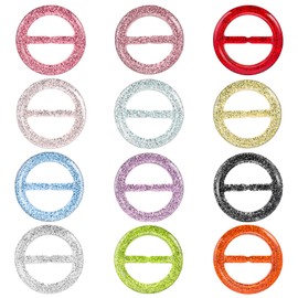 HJZHII 12 Pcs Scarf Rings, Silk Scarf Ring Clip Shirt Ties Clips Fashion Scarves Ring Clothing Rings Wrap Holder Twist Knot Holder Shirt Waist Cincher Clips Metal Circle Clasp 12 Colors Multicolor