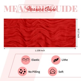 15 Pack Red Cheesecloth Table Runner 17 x 108 Inch Fall Thanksgiving Boho Rustic Farmhouse Gauze Cheese Cloth Runner for Wedding Party Baby Shower Home Decor Holiday Decorations