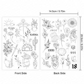 Guapa Tattoo Practice Skin 1.5mm – Double-Sided Reusable Silicone Pad with Pre-Printed Designs – Realistic Fake Skin for Fine Line & Micro Tattoo Training – Beginners & Artists (3PCS White #18)