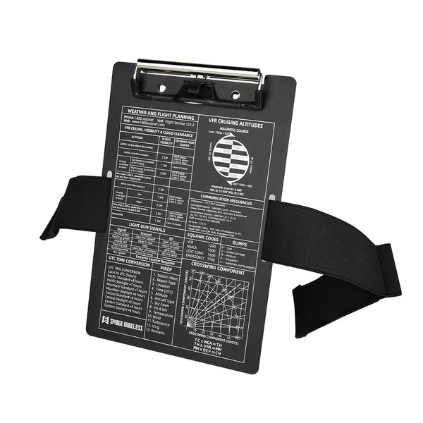 R SPIDER WIRELESS Pilot Aluminum VFR Kneeboard, with Metal Clip