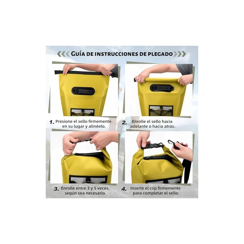 Mochila Impermeable 10L 20L 30L, Bolsa Impermeable Sellada, Mochila con