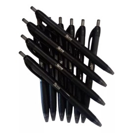 Boligrafo Bolígrafo Retráctil Punto Medio Color Negro 12pz