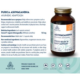 PURICA - Ashwagandha with Sensoril - 120 Vegan Capsules - Calming & Pressure Relief