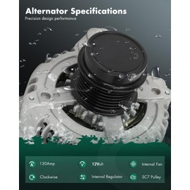 SCITOO Alternator Fit for Toyota for Previa/Estima 2.4L 2000-2006- 12V 130Amp CW SC7 Pulley Class, Replace OE# 23996
