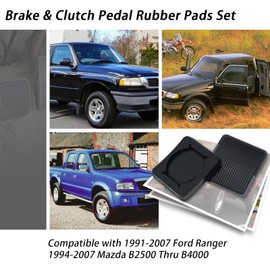 XTPTFABS 2PCS Brake & Clutch Pedal Rubber Pads Set F07A-2457-AA Compatible with 1991-2007 Ford Ranger 1994-2007 Mazda B2500 Thru B4000
