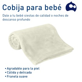 Bluelander 1 Cobija para Bebé de Franela, Frazada Cómoda, Calientita, Cálida, Manta de 100% Poliéster Ultrasuave, Tamaño 117 x 83 cm, Calidad Premium (Perla/Liso, 117x83 cm)