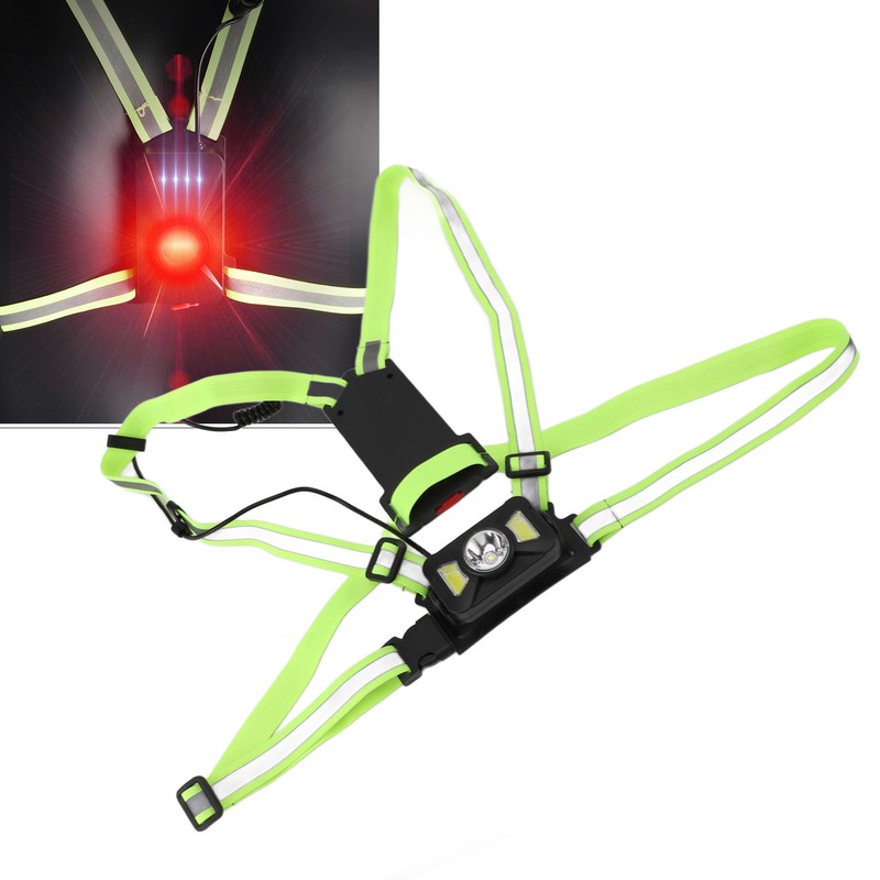 Outdoor Night Running Chest Lights Dual Light Sources IP55 Waterproof
