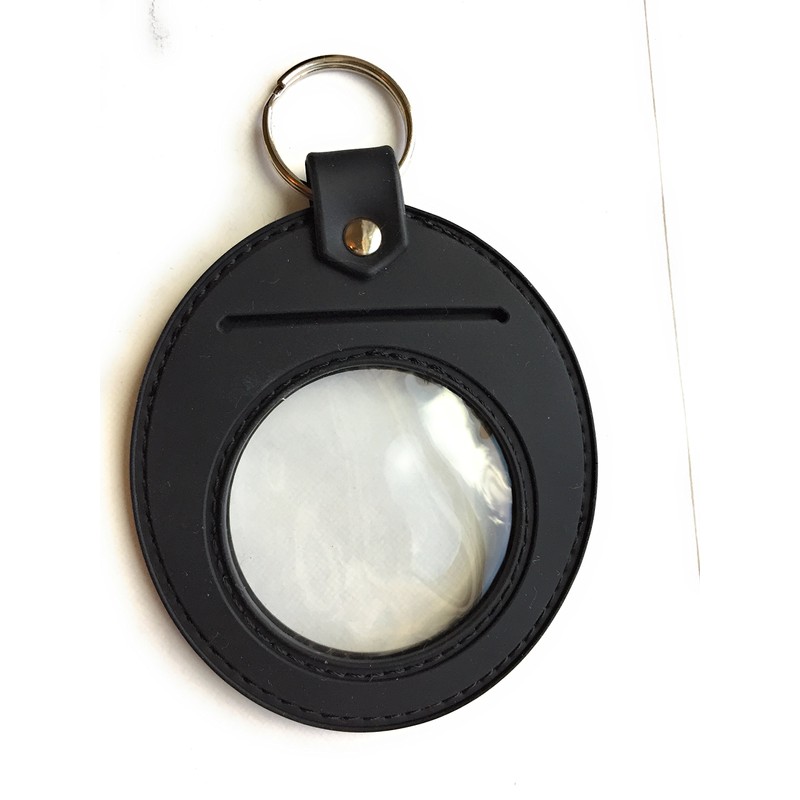 RecoveryChip Universal Large 1.75 Inch Challenge Coin Holder Keychain Black