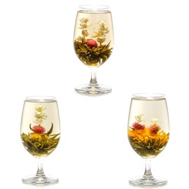 Teavivre® 12pcs Handmade Blooming Flower Tea - 12 Unique Varieties of Individually Sealed Tea Ball - Assorted Flowering Green Tea Ball - Natural Flowers Hand-tied with Green Tea