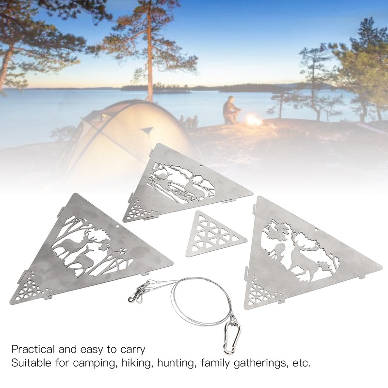 Triangular Campfire Grill Hanger Outdoor Portable Reindeer Bonfire Fire Pit